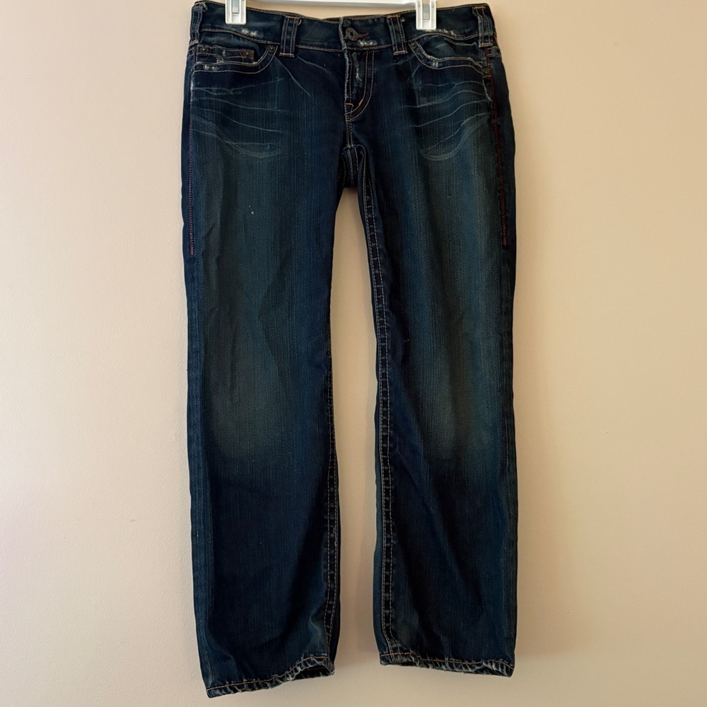 1921 Jeans Women 32x28 Dark Wash Straight Leg Stretch Denim Y2K